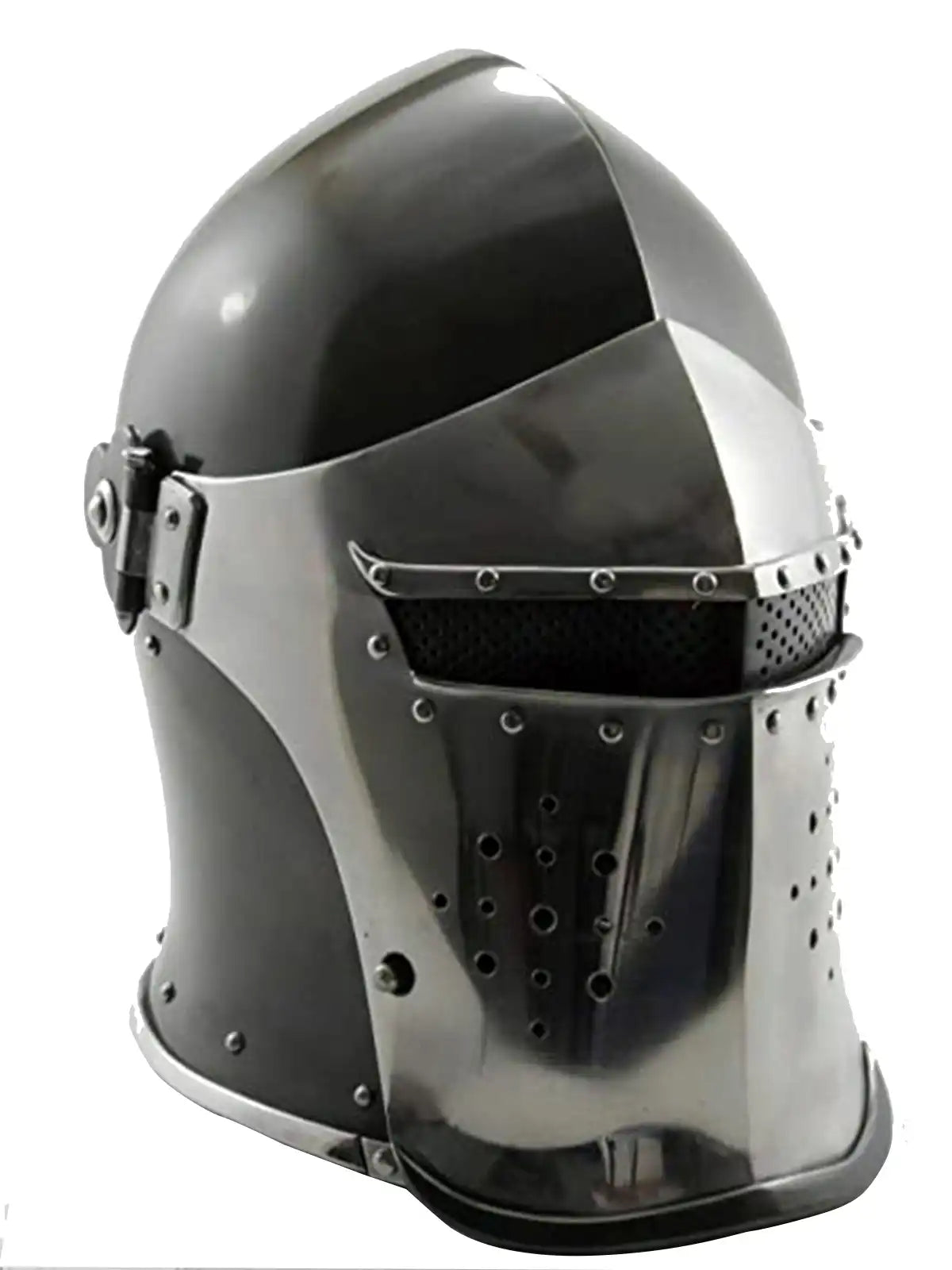 Barbuta Battle Knight Steel Black Medieval Visored Barbute Helmet