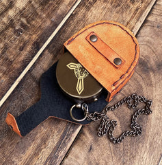 Be strong and courageous Engraved Compass with creative leather pouch, Meaningful inspirational gift for loved, Birthday gift, Anniversary gift, confirmation gift, Christmas gift
