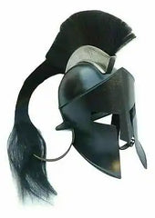 Black King Leonidas Spartan Helmet ~ 300 movie Fully functional medieval helmet~Great Spartan Warrior Helmet~Replica Wearable Helmet