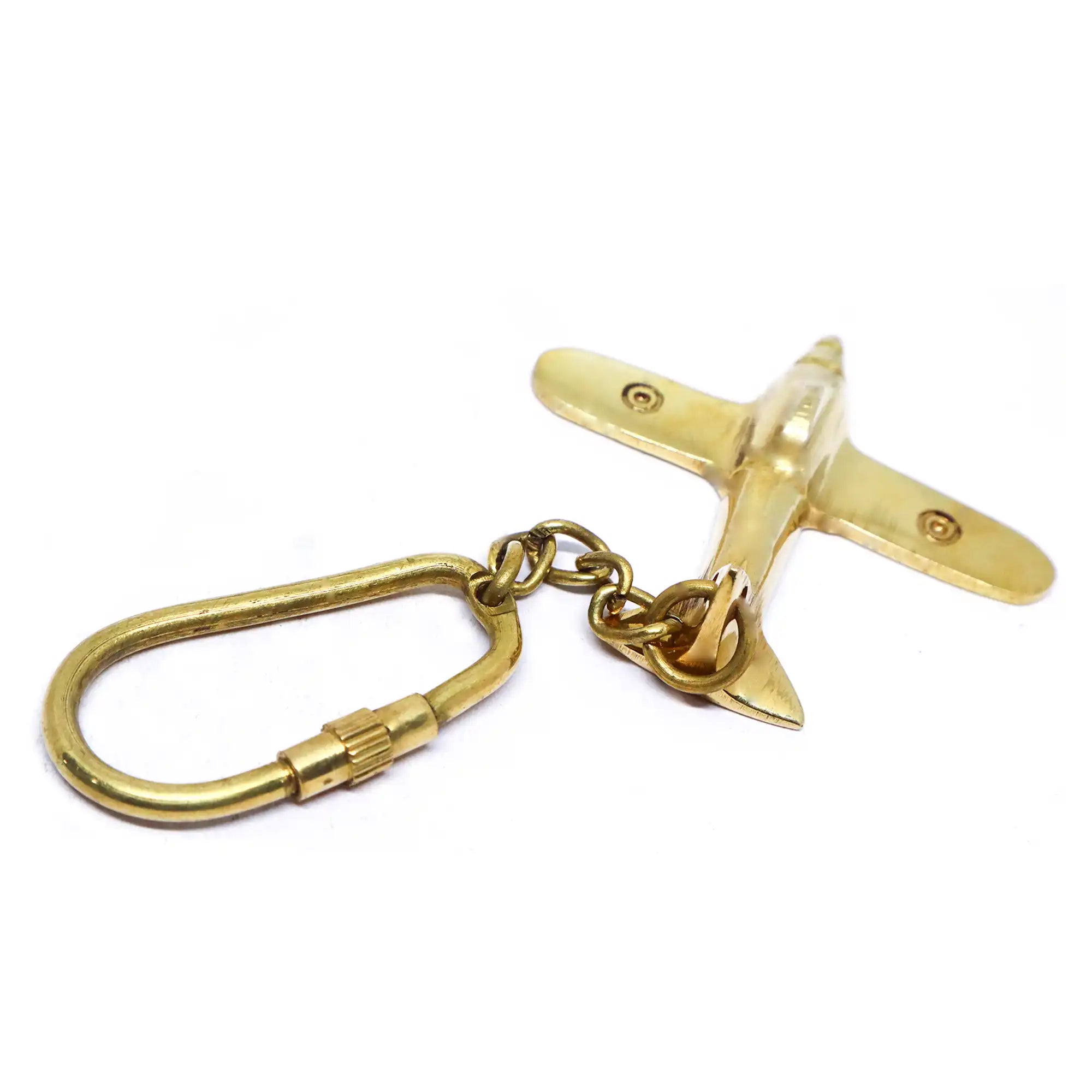 Brass Airplane Key Ring BAKR01