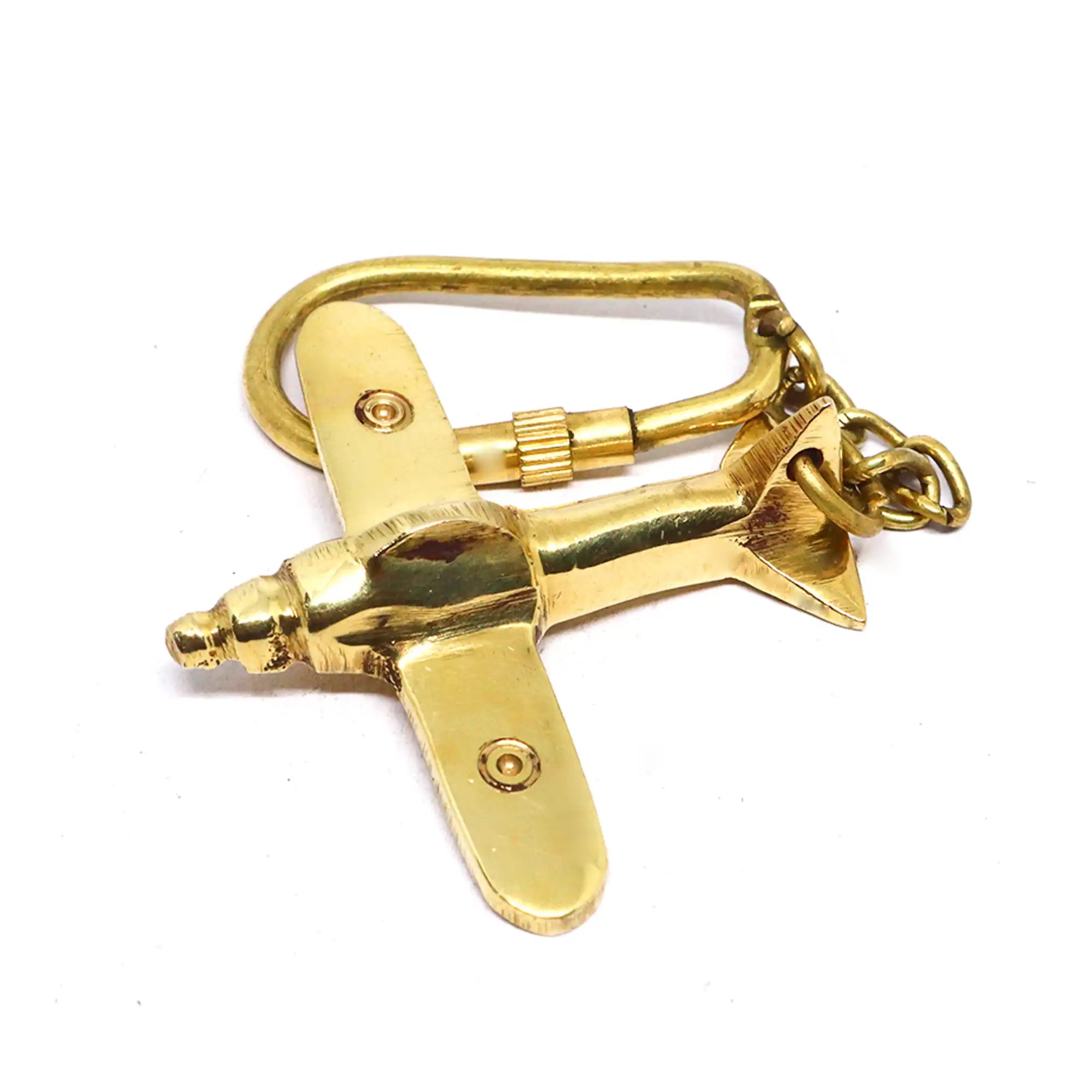 Brass Airplane Key Ring BAKR01