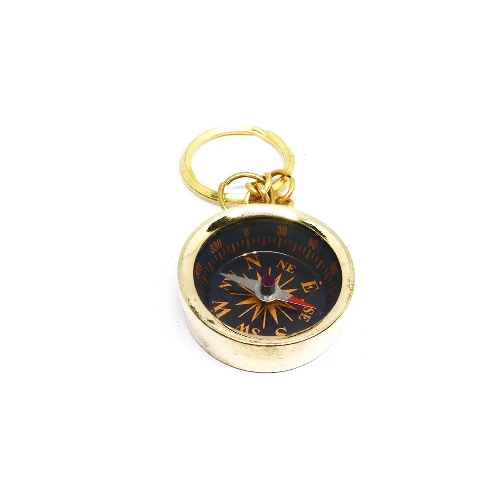 Brass Compass Key Ring BCKR01