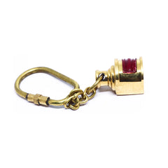Brass Red Lantern Key Ring BRLKR01
