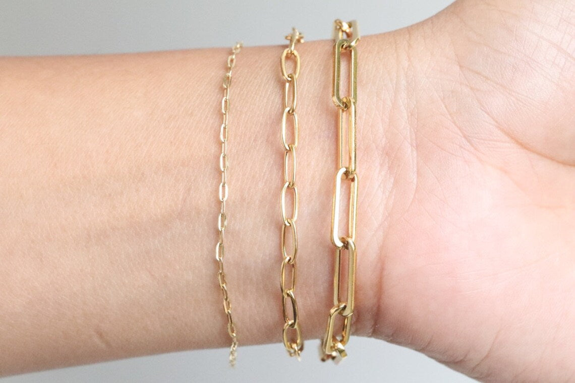 Delicate Double Layered Gold Bracelet, Dainty Gold Bracelet Set