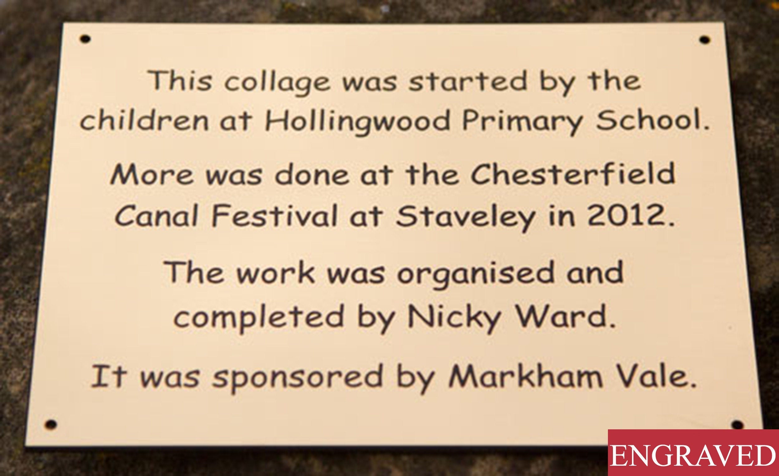 Durable Outdoor Brass Plaque Design