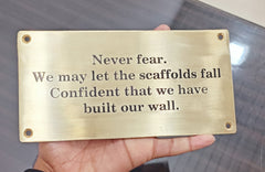 Engraved Brass Plaque with Custom Text