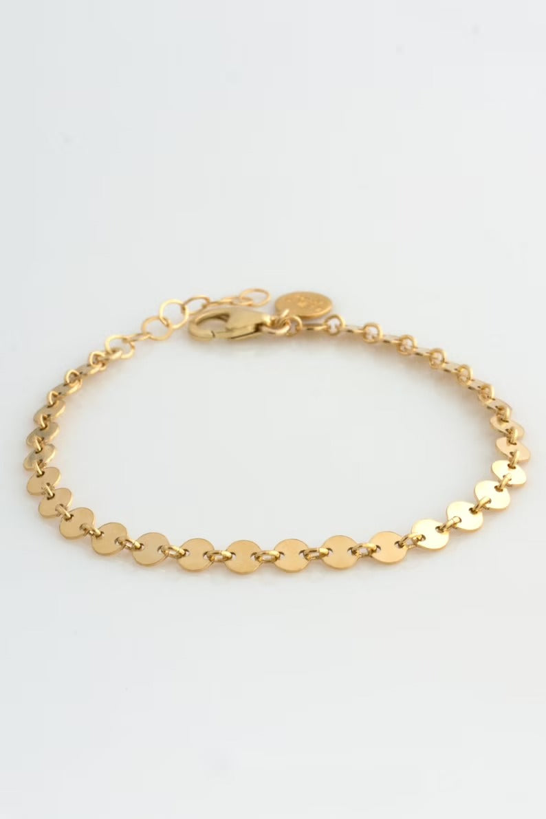 Dainty Chain Bracelet, Delicate Bracelets for Women, Layering Bracelet, Gold Chain, Coin, Tube, Lace, Satellite Chain