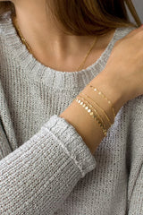 Dainty Chain Bracelet, Delicate Bracelets for Women, Layering Bracelet, Gold Chain, Coin, Tube, Lace, Satellite Chain