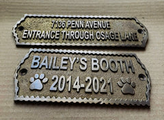 Vintage Style Brass Name Plate for Home