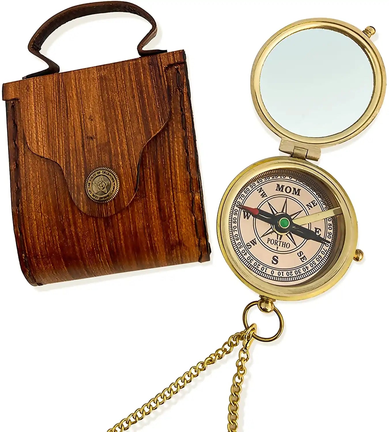 Gifts for Mom from Daughter or Son - Mom's Compass Gold Makeup Mirror - Birthday, Mothers Day, Mother of The Bride, Sentimental & Meaningful Gifts Ideas for Mother, Pocket Hand Mirror