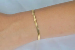 Gold Herringbone Bracelet  18k Gold Filled Snake Chain Bracelet  Dainty Gold Bracelet  Gold Flat Chain Bracelet  Stacking Bracelet