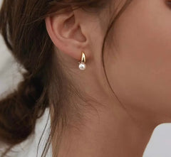 Gold Pearl Earrings Set For Gift