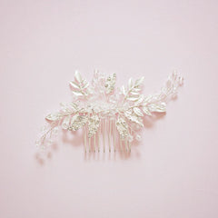 Gold Hair Comb, Gold Leaf Hair Comb, Silver Hair Comb, Gold headpiece, Gold leaf comb, Bridal hair comb, Prom Hair Comb, "Wendy"
