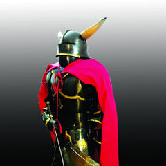 Medieval Greek Knight Suit of Armour Collectible Combat Full Body Costume With Wooden Stand