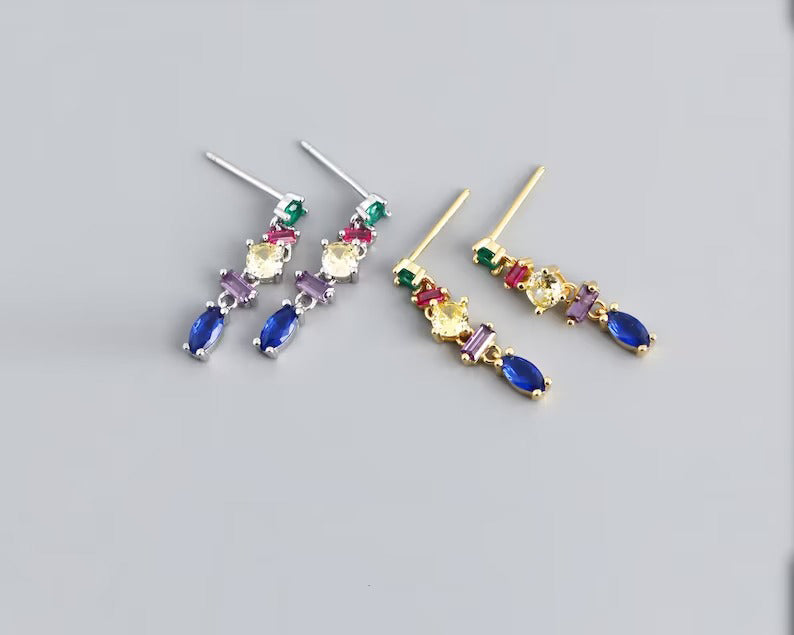 Multi Gemstone Stud Earrings• Minimalist Stud Earrings • Cute Stud Earrings • Gifts For Her Stud Earrings • Best Friend Gifts
