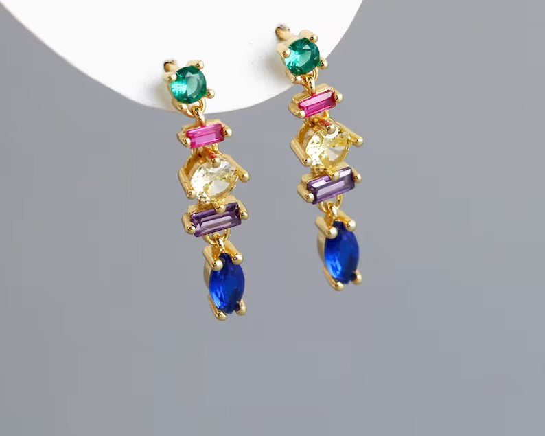 Multi Gemstone Stud Earrings• Minimalist Stud Earrings • Cute Stud Earrings • Gifts For Her Stud Earrings • Best Friend Gifts