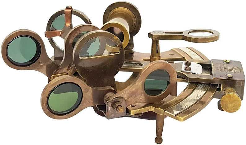 Antique Kelvin Hughes 1917 Brass Sextant & Leather Case Antique Kelvin Hughes 1917 Brass Sextant & Leather Case
