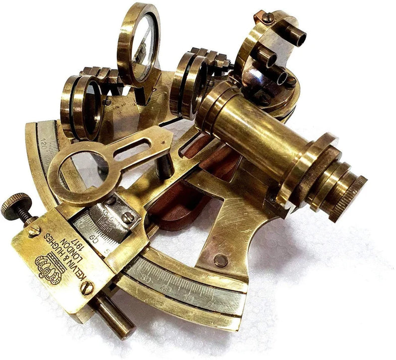 Sextant Ancien Laiton Massif Fonctionnel - Taille 5 Pouces - Reproduction Vintage Inde