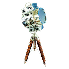 Nautical Searchlight Spotlight Royal Floor Lamp With Wooden Tripod Stand Home & Office Decor