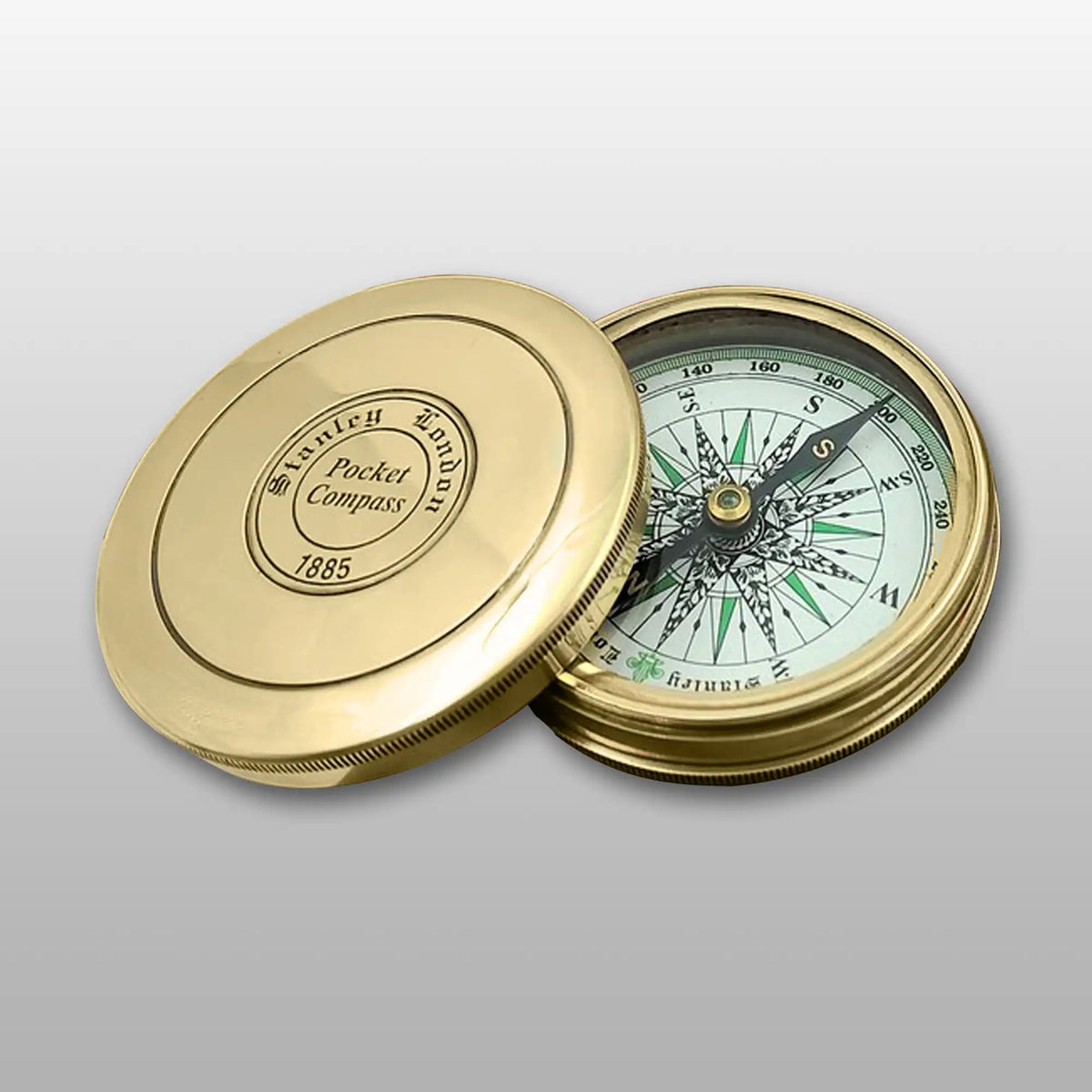 Nautical Stanley London Brass Shining Compass Poem Compass 3 vintage style
