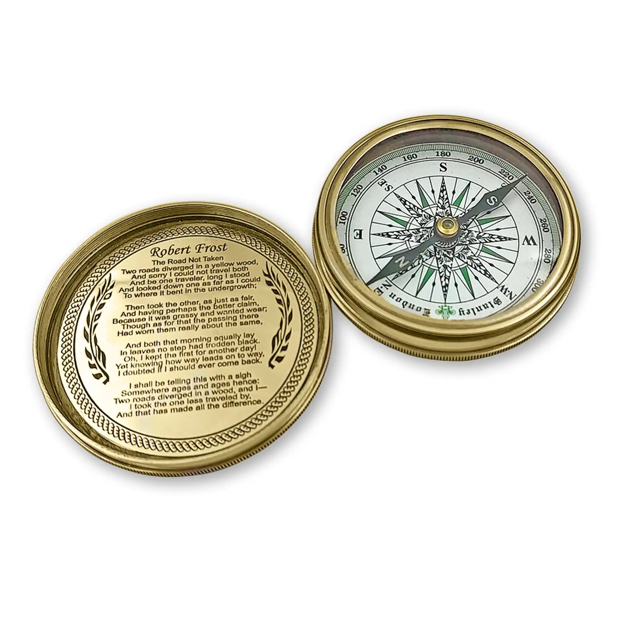 Nautical Stanley London Brass Shining Compass Poem Compass 3 vintage style