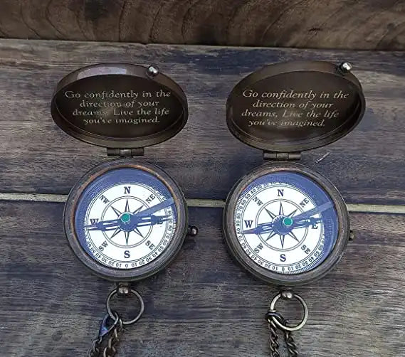 PORTHO Your Tommy Your Tubbo Dual Compass Gift Set  2 Brass Compasses Engraved with Special Quote  Great Gamer Gift - MCYT, Dream SMP, TommyInnit Fanart
