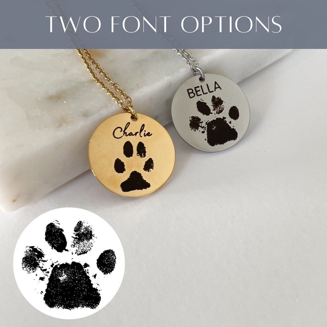 Custom Dog Paw Print Necklace With Picture Necklace For Cat Shape Pendant  Photo18K Gold Plated Memory Jewelry Gift for Her - AliExpress