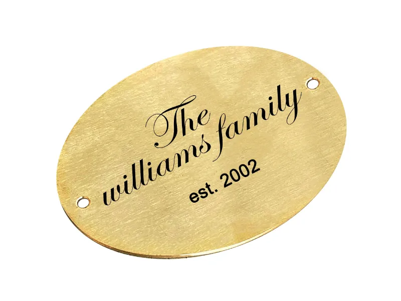 Customized Engraved Brass Oval Shape Door Name Sign Plaque CEBOSDNSP05