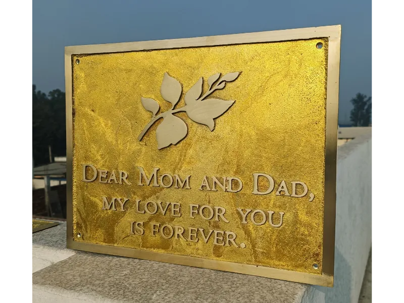 Customized Memorial Golden Finish Signs Plaques CMGFSP04