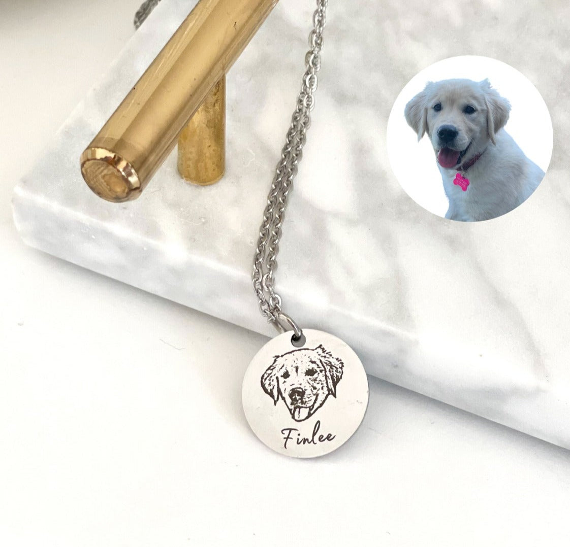 Your Pet Photo Necklace Picture Necklace Personalized Cat Necklace Custom  Dog Necklace Pet Memorial Gift Pet Lover Gift Chain length 14inch