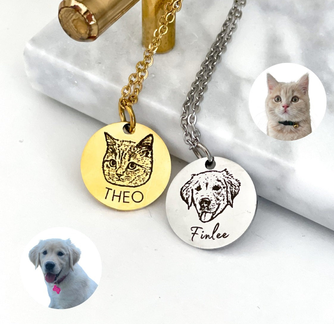 Custom Pet Art - Circle Necklace – Pop Your Pup!™