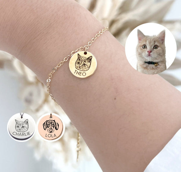 Paw Print Picture Custom Pet Bracelet Jewelry PORTHO MALL USA LLC