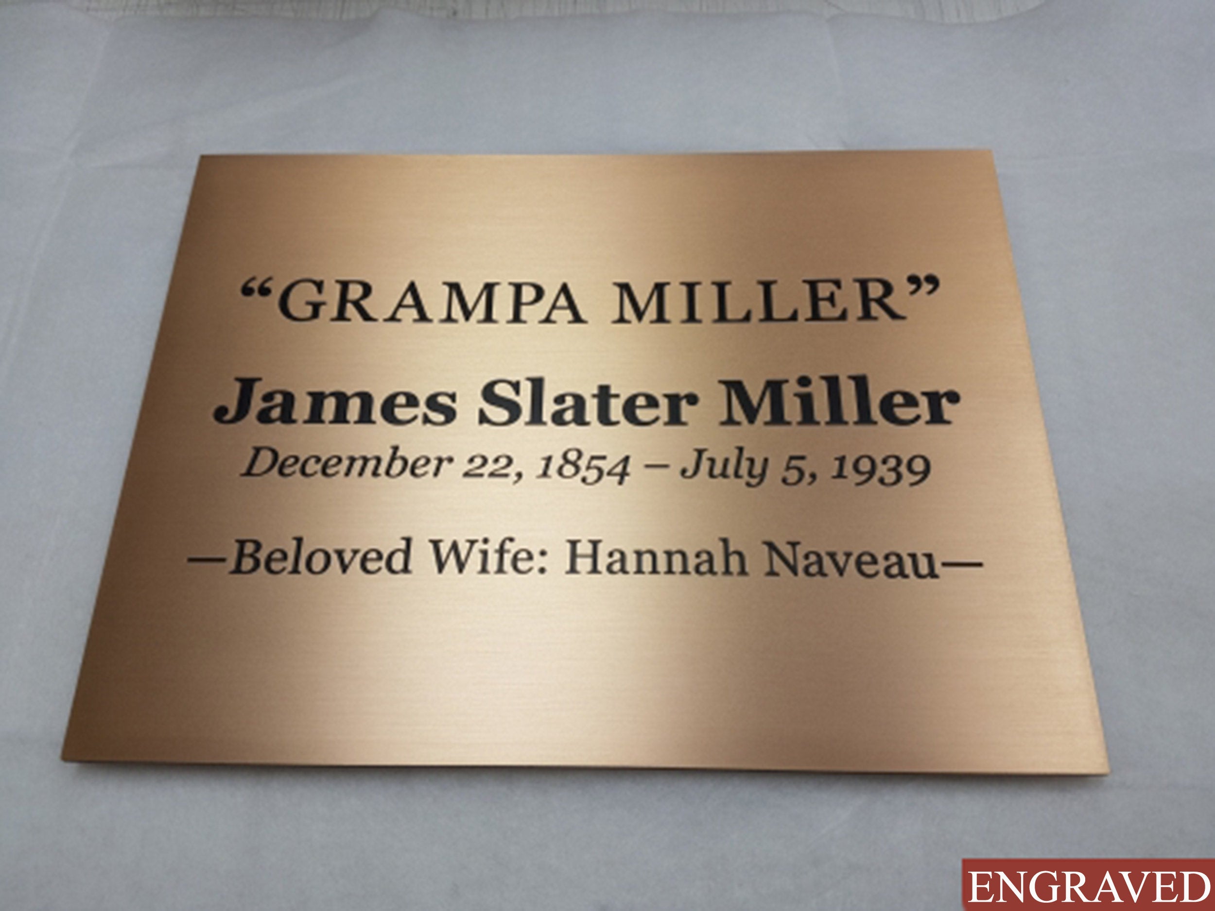 Hand-Engraved Solid Brass Plate