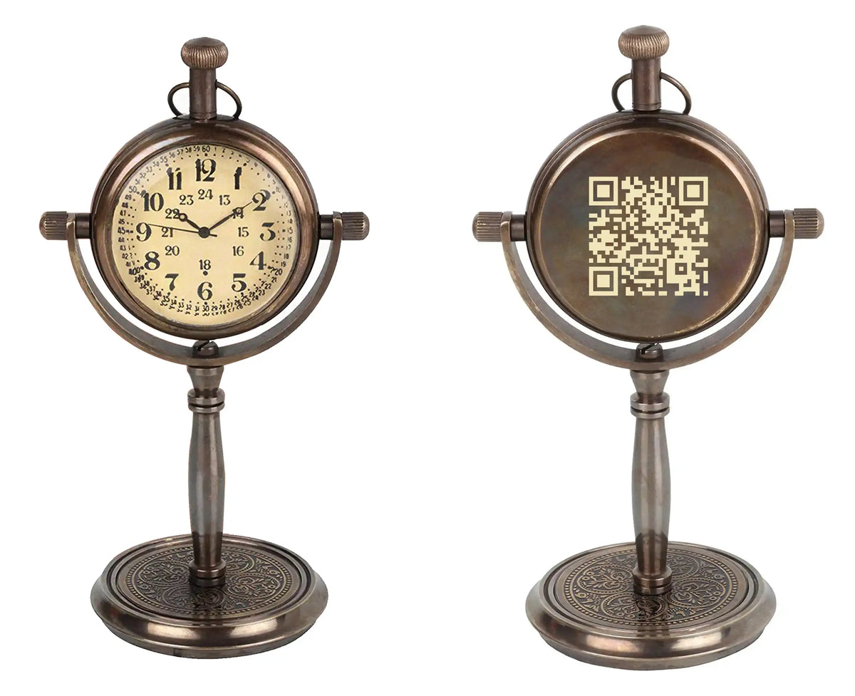 Personalized Retirement Table Clock with QR Code