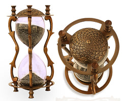 Elegant Sand Timer Hourglass made of brass and glass 2 minutes duration