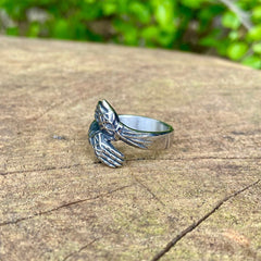 Silver Hug Ring - Hand Ring - Stainless Steel Ring - Love Ring - Mens Stainless Steel Ring - Rustic Ring - Vintage style ring