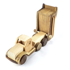 Vintage Handmade Wooden  Dump Truck Toy for Home Decor
