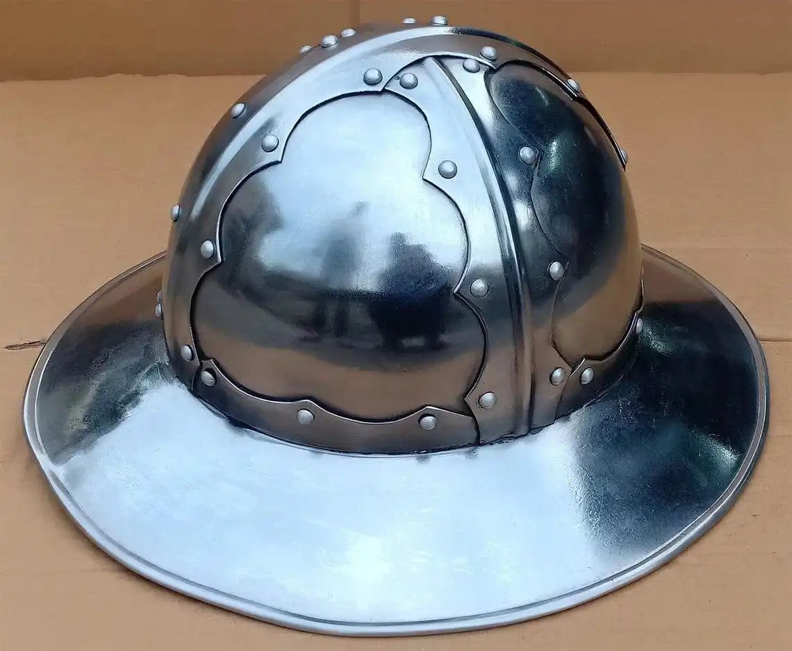 Vintage Solid Steel Kettle Hat Helmet With Leather Liner