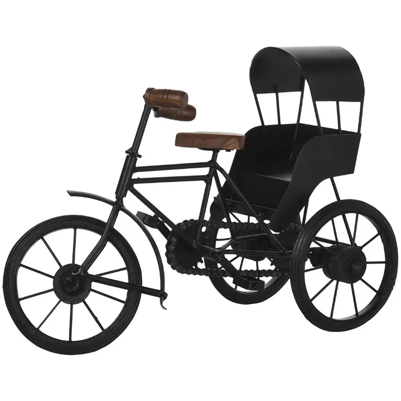 Wrought Iron Rickshaw Cycle Toy Table Decor Showpiece