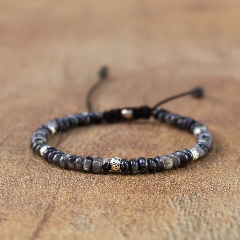 Natural Moonstone & Spinel Round Beads Bracelet