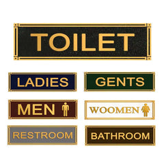 Plaque de porte en laiton pour toilettes, toilettes, hommes et femmes, Plaque TBP01