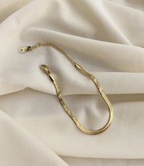 18k Gold Filled Herringbone Bracelet | Flat Gold Bracelet | Gold Snake Chain Bracelet | Delicate Bracelet | Gold Bracelet for Women