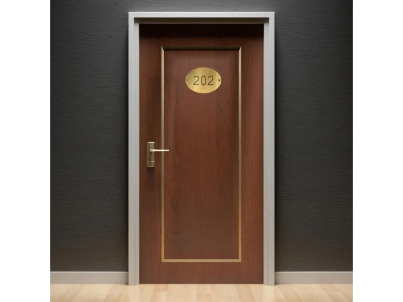 Oval brass plaques, custom engraved with your name and address