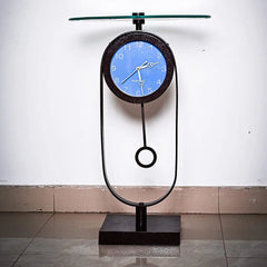 Dark Brown Clock Table for Home Decor by Porthomall | Unique Style Tables for unique decorative choices and accent in home