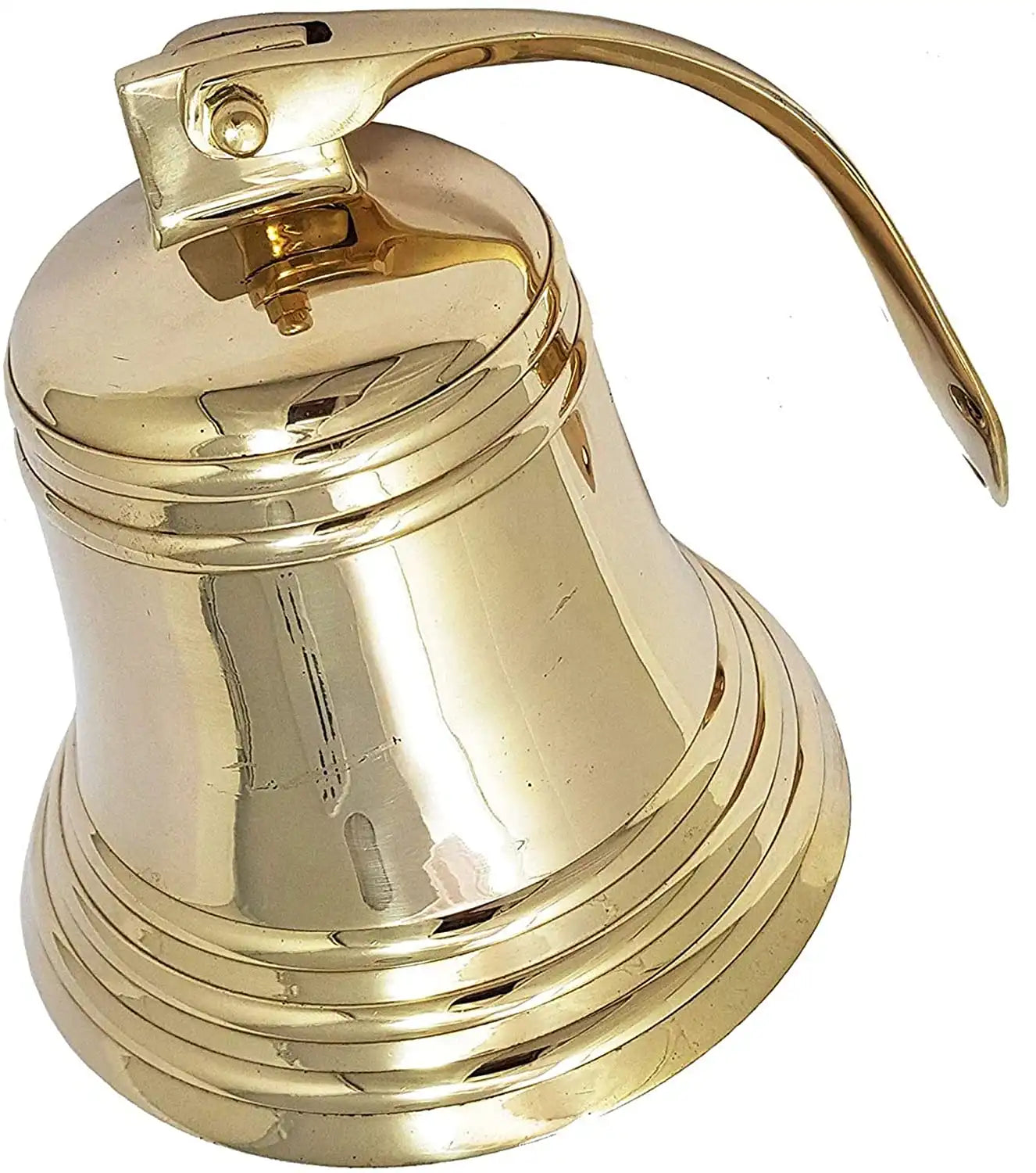 polished brass ship bell for nautical decor