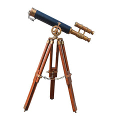 Vintage Brass Telescope on Tripod with DF Lens, Antique Desktop Telescope for Home Decor and Tabletop Accessory