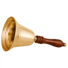 traditional brass handbell with wood handle